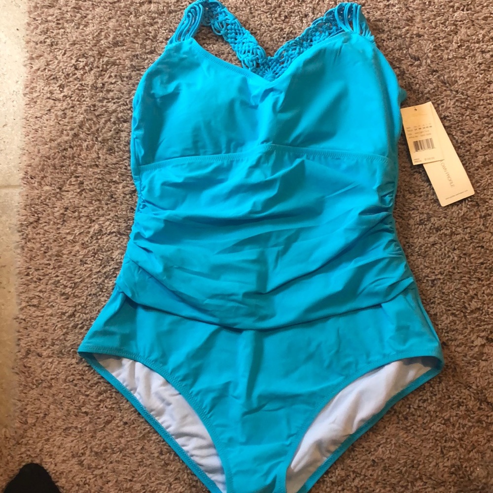 Gottex  Macrame aqua swimsuit $128 retail